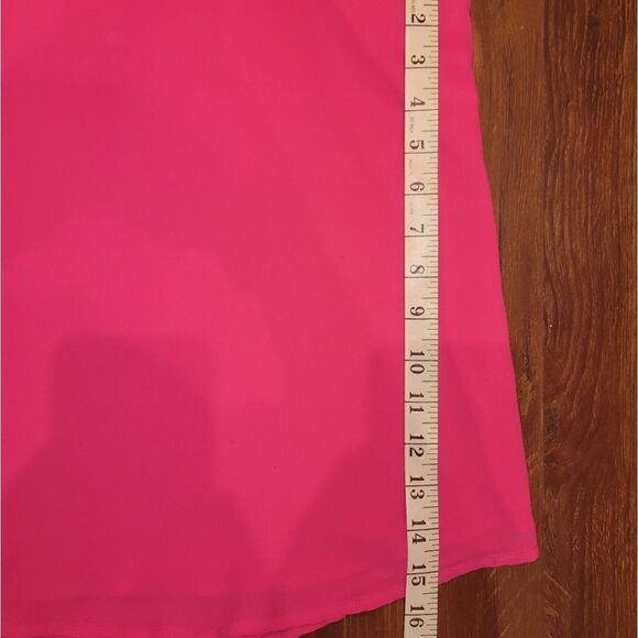 NWT Naked Zebra Hot Pink Strappy Double Layer Flowy Sleeveless Tank Top Blouse M - Picture 7 of 11